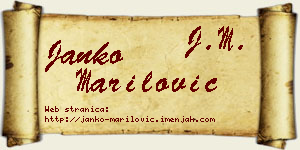 Janko Marilović vizit kartica